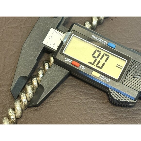 Sterling Silver Brev Italy San Marco Link Chain 16” Textured Necklace - 45 Gram - Picture 9 of 11